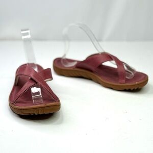 Bogs Todos Slides sandals Garnet wine red leather sandals 10